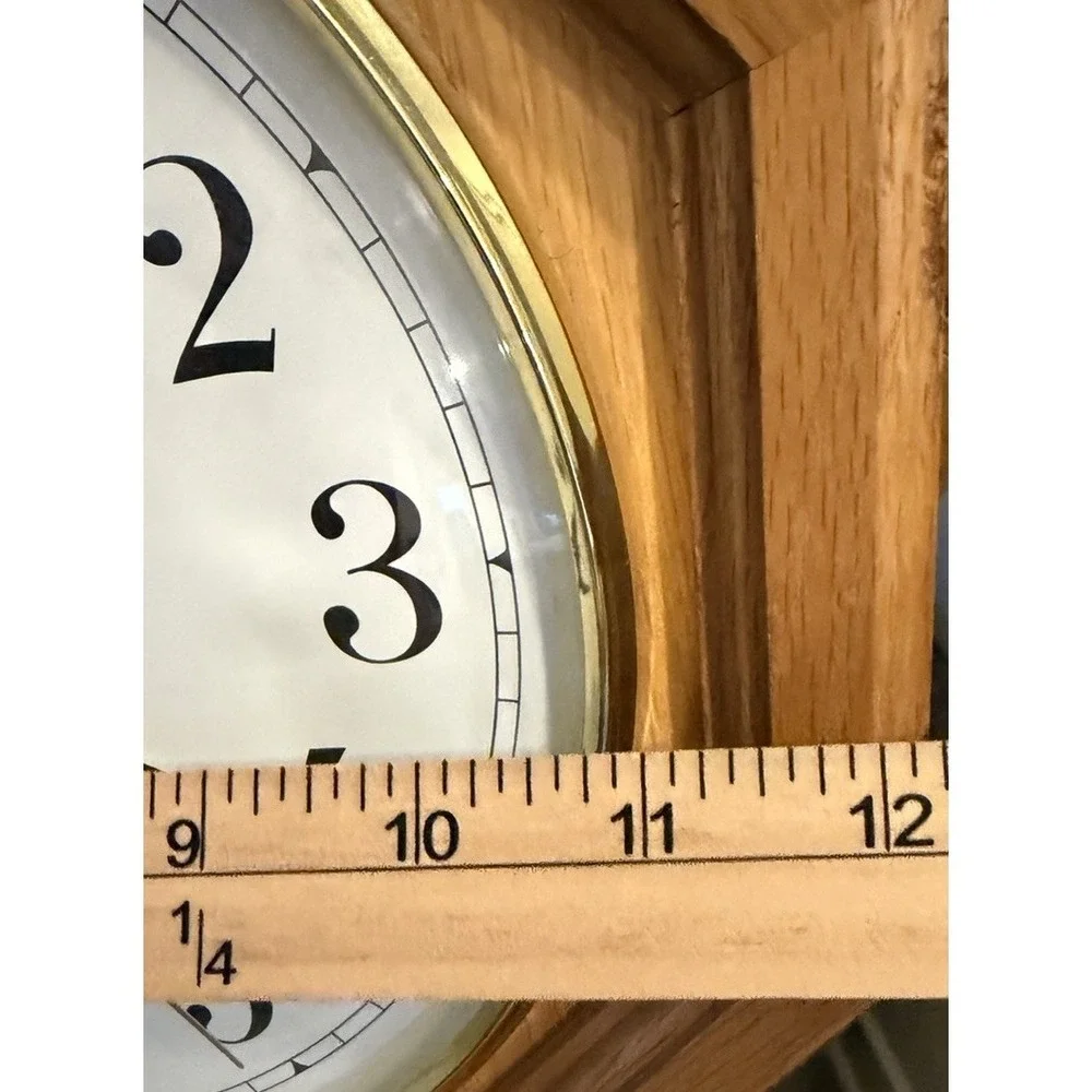 Heritage Mint Ltd Regulator Wall Clock Oak Wood Octagon Quartz Pendulum 20 inch